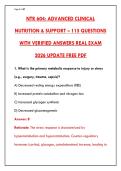 NTR 604 Exam 2026 &ndash; 200&plus; Q&As with Rationales &vert; Clinical Nutrition &vert; Pass Guaranteed