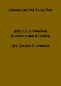Labour Law 244 Study Test Questions & Answers &vert; Complete Revision Guide