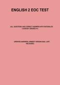 English 2 EOC Test &vert; All Questions And Correct Answers With Rationales &vert; Already Graded A&plus; &vert; Verified Answers &vert; Newest Version 2026 &vert; Just Released
