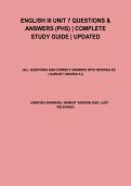 English III Unit 7 Questions & Answers &lpar;PHS&rpar; Complete Study Guide 2026 Updated &vert; All Questions And Correct Answers With Rationales &vert; Already Graded A&plus; &vert; Verified Answers &vert; Newest Version 2026 &vert; Just Released