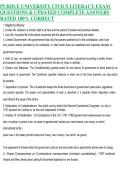 PURDUE UNIVERSITY CIVICS LITERACY EXAM QUESTIONS & UPDATED COMPLETE ANSWERS RATED 100&percnt; CORRECT