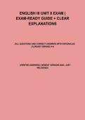 English III Unit 8 Exam Exam-Ready Guide &vert; All Questions And Correct Answers With Rationales &vert; Already Graded A&plus; &vert; Verified Answers &vert; Newest Version 2026 &vert; Just Released