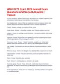 WGU C273 Exam 2025 Newest Exam Questions And Correct Answers &vert; Passed