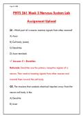 PHYS 261 Week 3 Nervous System Lab &ndash; 200&plus; Q&As with Rationales &vert; Pass Your Physiology Exam