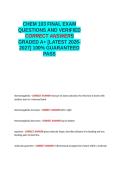 CHEM 103 FINAL EXAM QUESTIONS AND VERIFIED CORRECT ANSWERS GRADED A&plus; -LATEST 2026-2027- 100- GUARANTEED PASS&period;docx