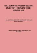 FBLA Computer Problem Solving Study Text &vert; All Questions And Correct Answers With Rationales &vert; Already Graded A&plus; &vert; Verified Answers &vert; Newest Version 2026 &vert; Just Released