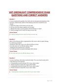 VATI GREENLIGHT COMPREHENSIVE EXAM QUESTIONS AND CORRECT ANSWERS&period;