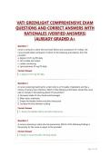 VATI GREENLIGHT COMPREHENSIVE EXAM QUESTIONS AND CORRECT ANSWERS