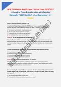 NUR 253 Exam 2 Mental Health&vert; NUR 253 Exam 2 Mental Health &lpar;2026&rpar; PDF &vert; Practice Questions & Rationales &vert; Galen