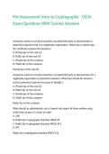 Pre-Assessment Intro to Cryptography - D334 Exam Questions With Correct Answers 