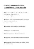 ECN 211 EXAMINATION TEST 2026  COMPREHENSIVE Q&A STUDY GUIDE 