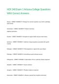 HCR 240 Exam 1 Arizona College Questions With Correct Answers