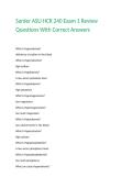 Sarder ASU HCR 240 Exam 1 Review Questions With Correct Answers 