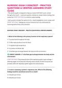 NUR1023C EXAM 2 2026&sol;2027 &ndash; PRACTICE QUESTIONS & VERIFIED ANSWERS STUDY GUIDE