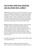 ECN 211 FINAL PAPER 2026 QUESTIONS  AND SOLUTIONS 100&percnt; CORRECT 