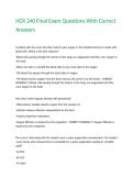 HCR 240 Final Exam Questions With Correct Answers