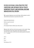 ECON B 251 EXAM 5 2026 PRACTICE TEST  QUESTIONS AND DETAILED FISCAL POLICY  MONETARY POLICY AND NATIONAL INCOME  BREAKDOWN FULL REVIEW