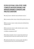 ECON B 251 EXAM 5 2026 STUDY GUIDE  COMPLETE MACROECONOMICS AND  MICROECONOMICS CONCEPTS AND  PRACTICE QUESTIONS 