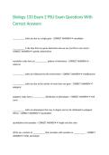 Biology 133 Exam 2 PSU Exam Questions With Correct Answers&period;