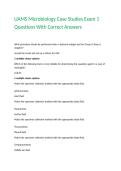 UAMS Microbiology Case Studies Exam 1 Questions With Correct Answers&period;