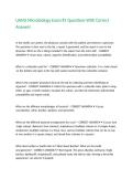 UAMS Microbiology Exam -1 Questions With Correct Answers 