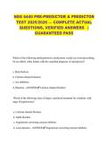 NSG 6440 PRE-PREDICTOR & PREDICTOR TEST 2025&sol;2026 &mdash; COMPLETE ACTUAL QUESTIONS&comma; VERIFIED ANSWERS   &vert; GUARANTEED PASS