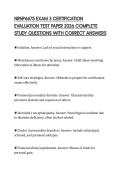 NRNP6675 EXAM 3 CERTIFICATION EVALUATION TEST PAPER 2026 COMPLETE STUDY QUESTIONS WITH CORRECT ANSWERS