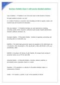Business Statistics Exam 1 with precise detailed solutions
