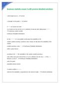 Business statistics exam 2 with precise detailed solutions
