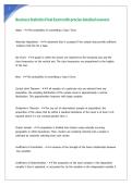 Business Statistics Final Exam with precise detailed answers