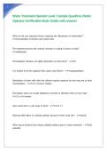 Water Treatment Operator Level 1 Sample Questions &lpar;Water Operator Certification Study Guide&rpar; with answers 