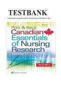 Polit & Beck Canadian Essentials of Nursing Research 4th Edition  by Woo  TestBank