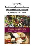 TEST BANK   For Accounting Information Systems&comma;   4th Edition by Vernon Richardson&comma;   Verified Chapters 1 - 17&comma; Complete