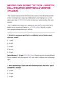 NEVADA DMV PERMIT TEST 2026 &ndash; WRITTEN EXAM PRACTICE QUESTIONS & VERIFIED ANSWERS