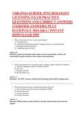 VIRGINIA SCHOOL PSYCHOLOGIST  LICENSING EXAM PRACTICE   QUESTIONS AND CORRECT ANSWERS   &lpar;VERIFIED ANSWERS&rpar; PLUS   RATIONALE 2026 Q&A &vert; INSTANT DOWNLOAD PDF  