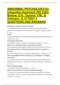 ABNORMAL PSYCHOLOGY&colon;An Integrative Approach &lpar;8th Edit&rpar;&period; Barlow&comma; D&period;H&period;&comma; Durand&comma; V&period;M&period;&comma; & Hofmann&comma; S&period; G TEST 1 QUESTIONS AND ANSWERS