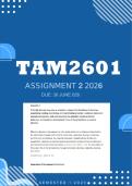 TAM2601 Assignment 2 2026 - Distinction &vert; Due 30 June 2026