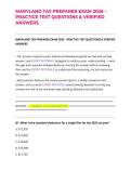 MARYLAND TAX PREPARER EXAM 2026 &ndash; PRACTICE TEST QUESTIONS & VERIFIED ANSWERS