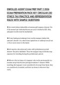 ENROLLED AGENT EXAM PREP PART 2 2026  EXAM PREPARATION PACK KEY CIRCULAR 230  ETHICS TAX PRACTICE AND REPRESENTATION  RULES WITH SAMPLE QUESTIONS