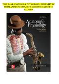 TEST BANK ANATOMY & PHYSIOLOGY&colon; THE UNITY OF  FORM AND FUNCTION&comma; 10TH EDITION BY KENNETH  SALADIN 