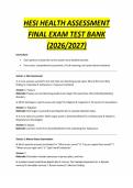 HESI Health Assessment Final Exam Test Bank &lpar;2026&ndash;2027&rpar; &ndash; Comprehensive Practice Questions with Answers