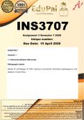 INS3707 Assignment 3 &lpar;COMPLETE ANSWERS&rpar; Semester 1 2026 - DUE 15 April 2026