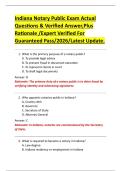 Indiana Notary Public Exam Actual Questions & Verified Answer&comma;Plus Rationale &sol;Expert Verified For Guaranteed Pass&sol;2026&sol;Latest Update&period;