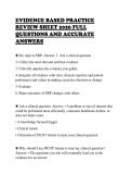 EVIDENCE BASED PRACTICE  REVIEW SHEET 2026 FULL  QUESTIONS AND ACCURATE  ANSWERS