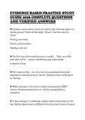 EVIDENCE BASED PRACTICE STUDY  GUIDE 2026 COMPLETE QUESTIONS  AND VERIFIED ANSWERS