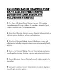 EVIDENCE BASED PRACTICE TEST  BANK 2026 COMPREHENSIVE  QUESTIONS AND ACCURATE  SOLUTIONS VERIFIED