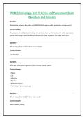 WJEC Criminology&colon; Unit 4- Crime and Punishment Exam Questions and Answers