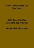 Miami University ISA 235 Final Exam Questions and Answers Study Guide