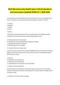 NUR 426 Community Health Exam 4 &lpar;Final&rpar;-Questions and and answers Updated RATED A&plus; &vert; NEW 2026