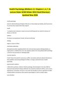 Health Psychology &lpar;Midterm 1&rpar;- Chapters 1&comma; 6&comma; 7&comma; & Lecture Notes UCSB WInter 2013 David Sherman&vert; Updated New 2026